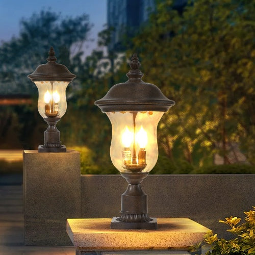 Vintage Outdoor Light Pole Lights, Waterproof Garden Patio Lights, Walkway & Driveway Lighting - One Piece No Bulb