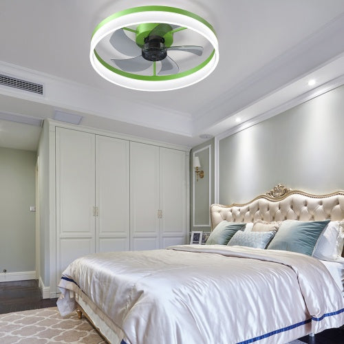 Ceiling Fan With Light Dimmable LED Recessed Mount Slim Modern Ceiling Fan