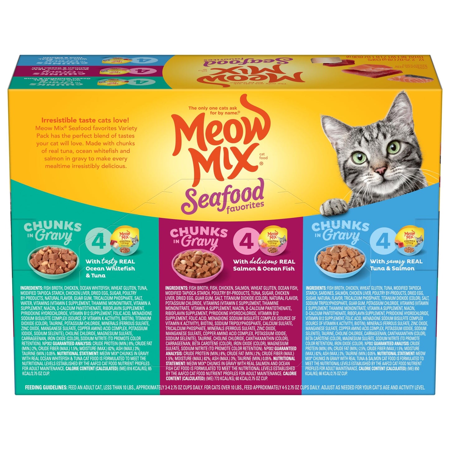 Meow Mix Seafood Selects Wet Cat Food Variety Pack, 2.75 Ounce Cups (Pack of 24)