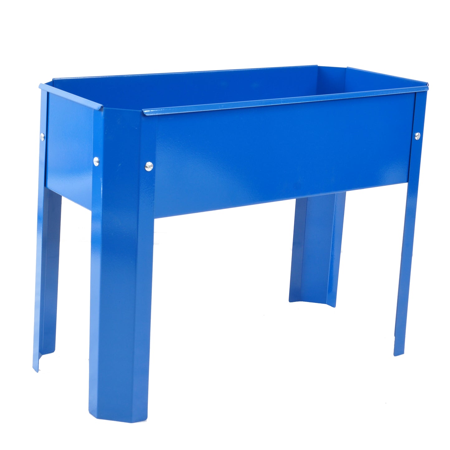 Elevated garden bed metal elevated outdoor flowerpot box suitable for backyard and terrace large flowerpot flower(Blue*2)