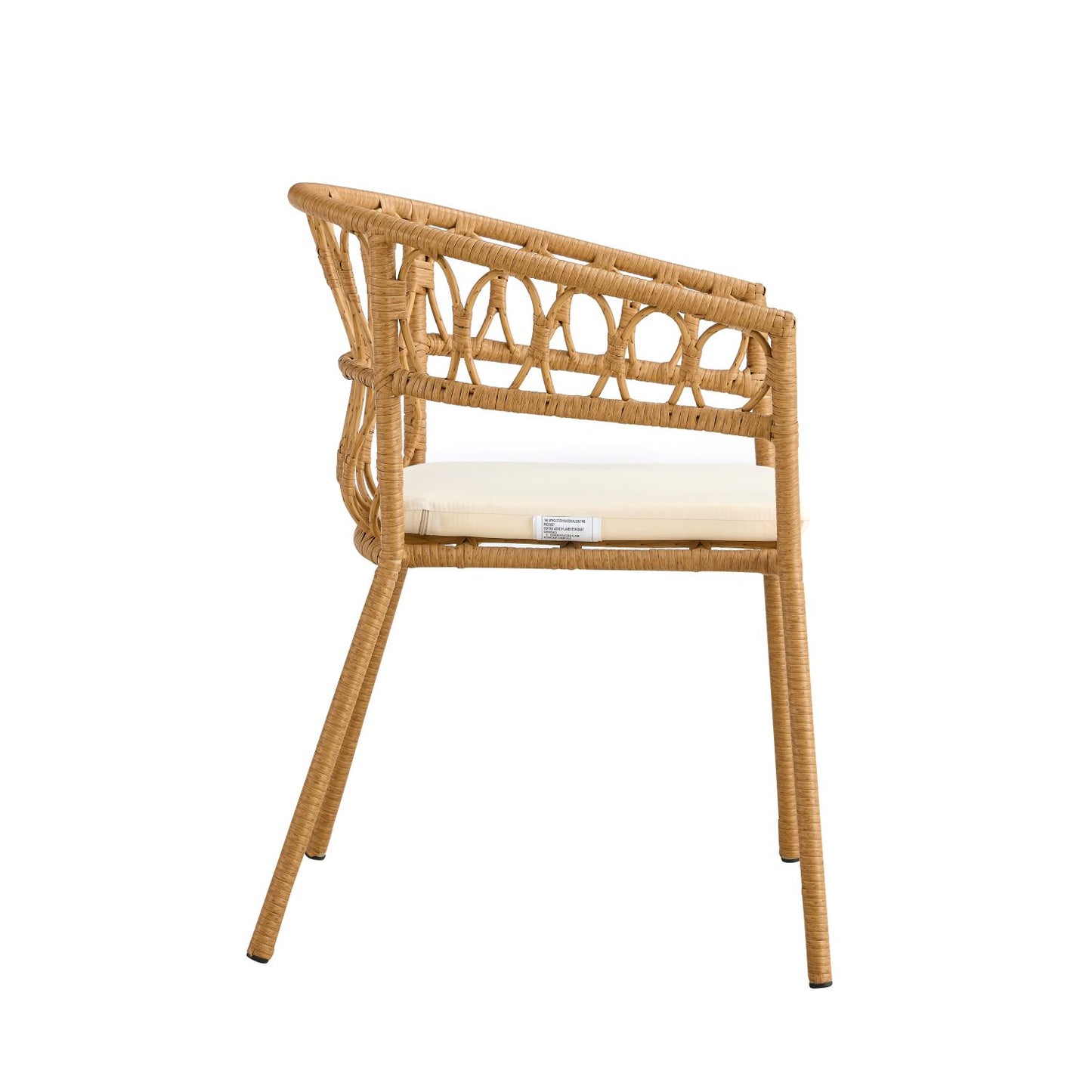 Outdoor dining set of 5 simple bamboo dinning table PE ratten round table 110CM plastic wood top