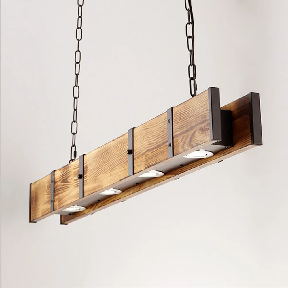 Retro American Vintage Attic Wooden Pendent Lamp Dining Room Bar Table Clothing Store Industrial Pendant Lamp Led Lighting
