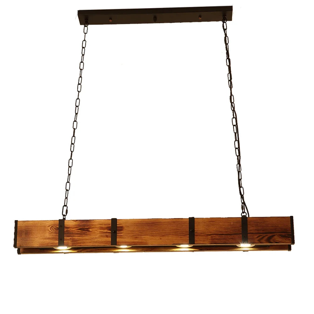 Retro American Vintage Attic Wooden Pendent Lamp Dining Room Bar Table Clothing Store Industrial Pendant Lamp Led Lighting