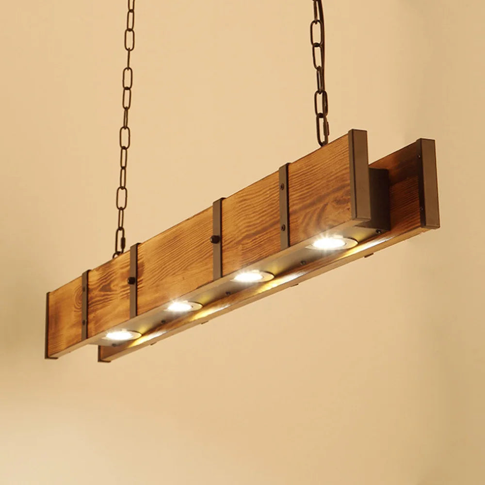 Retro American Vintage Attic Wooden Pendent Lamp Dining Room Bar Table Clothing Store Industrial Pendant Lamp Led Lighting
