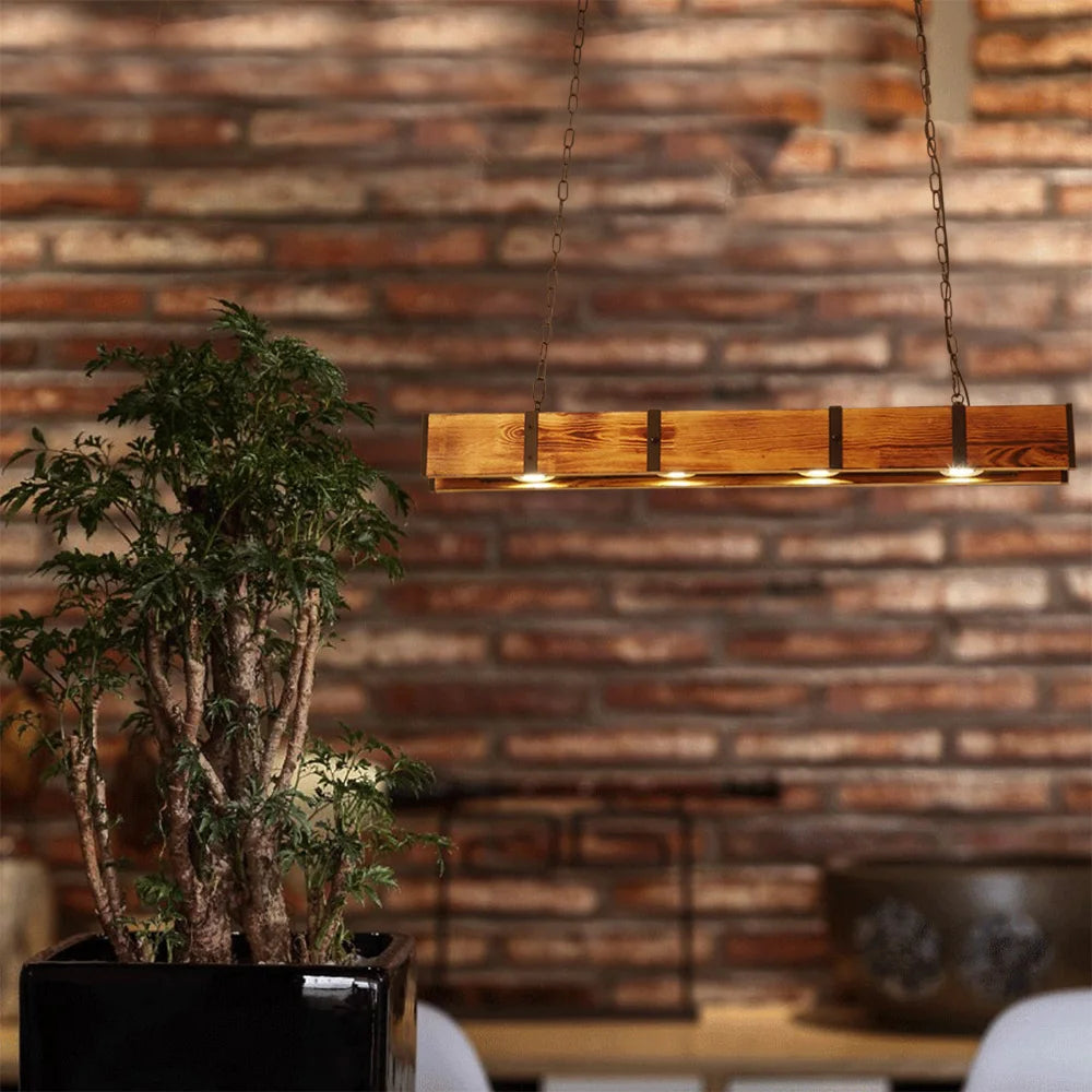 Retro American Vintage Attic Wooden Pendent Lamp Dining Room Bar Table Clothing Store Industrial Pendant Lamp Led Lighting