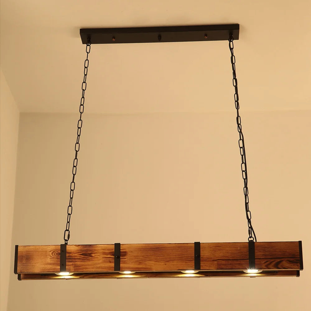 Retro American Vintage Attic Wooden Pendent Lamp Dining Room Bar Table Clothing Store Industrial Pendant Lamp Led Lighting
