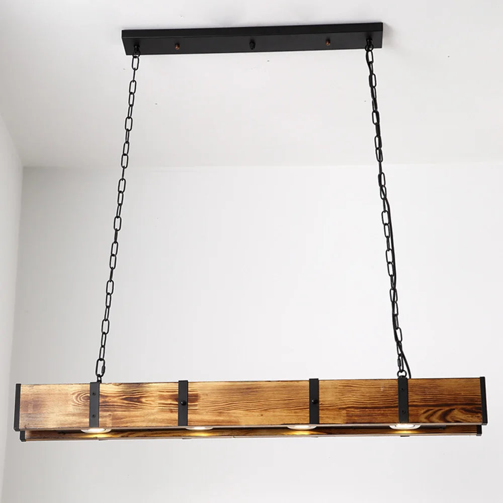 Retro American Vintage Attic Wooden Pendent Lamp Dining Room Bar Table Clothing Store Industrial Pendant Lamp Led Lighting