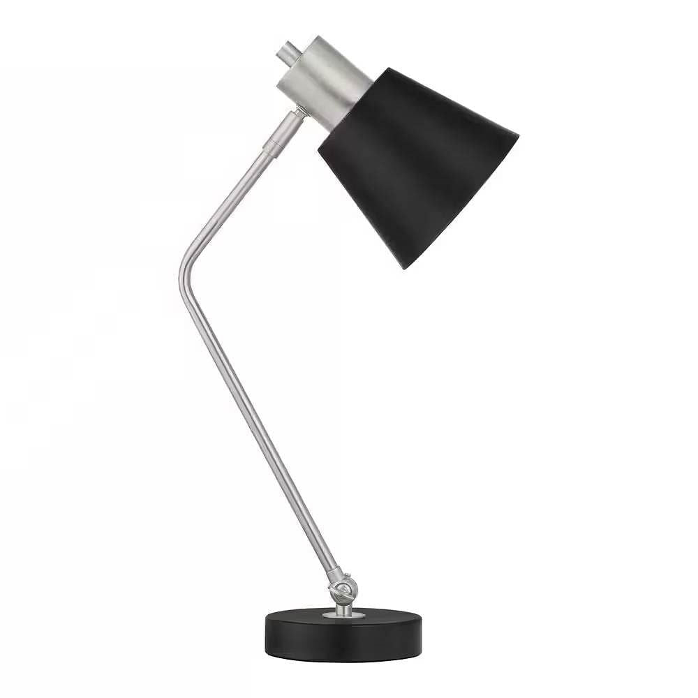 Simple Modern Metal Desk Light Table Lamp with Black Shade and Adjustable Tilt-2