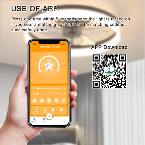 Ceiling Fan With Light Dimmable LED Recessed Mount Slim Modern Ceiling Fan