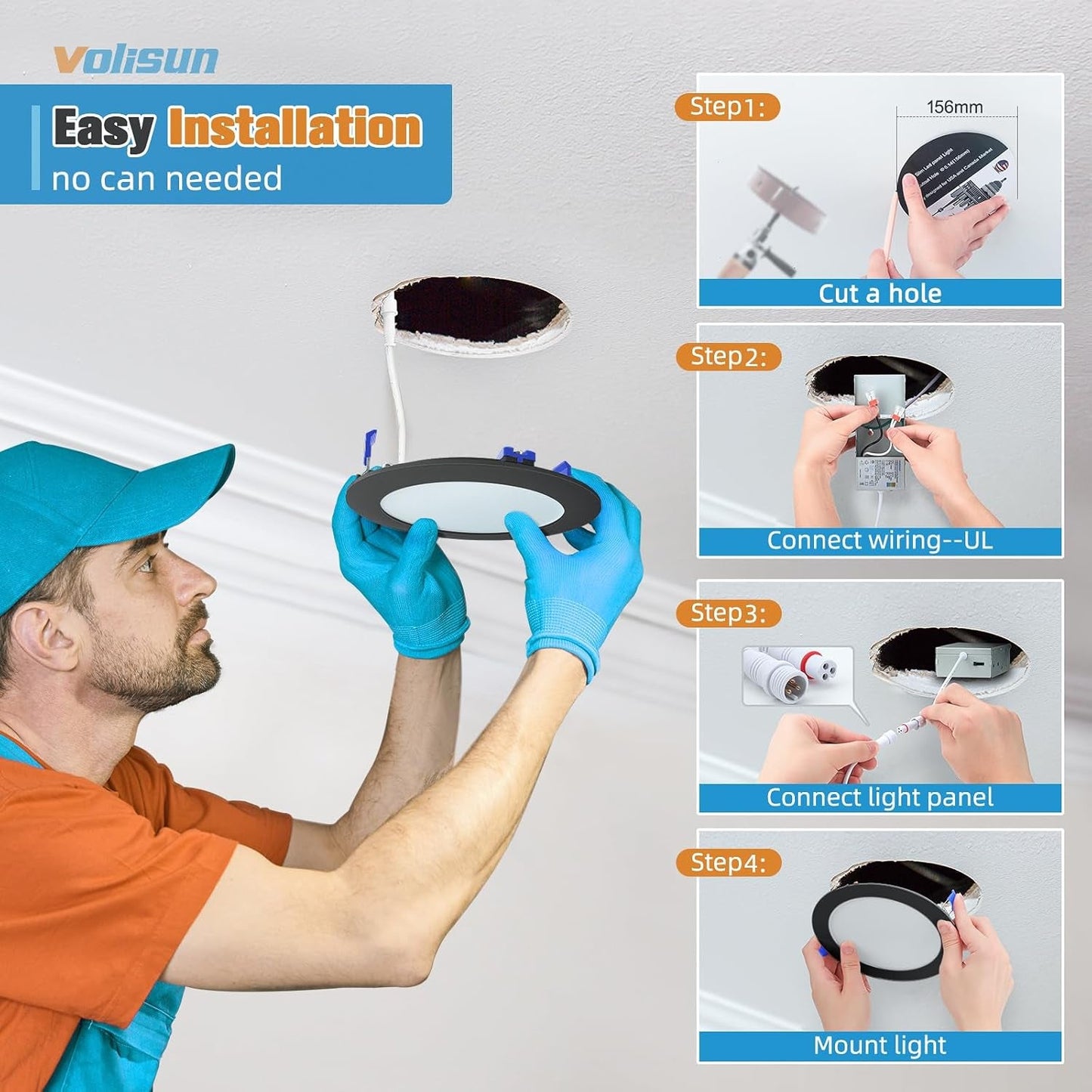 24 Pack 6 Inch Recessed Lighting, 5CCT LED Black Recessed Light,