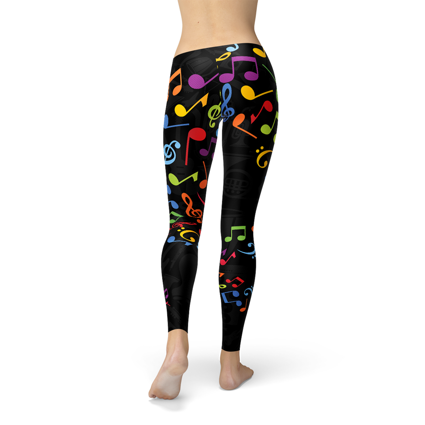 Women Colorful Music Notes Leggings