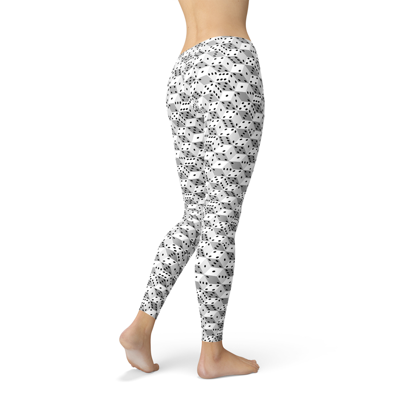 Women Black and White Dice Leggings
