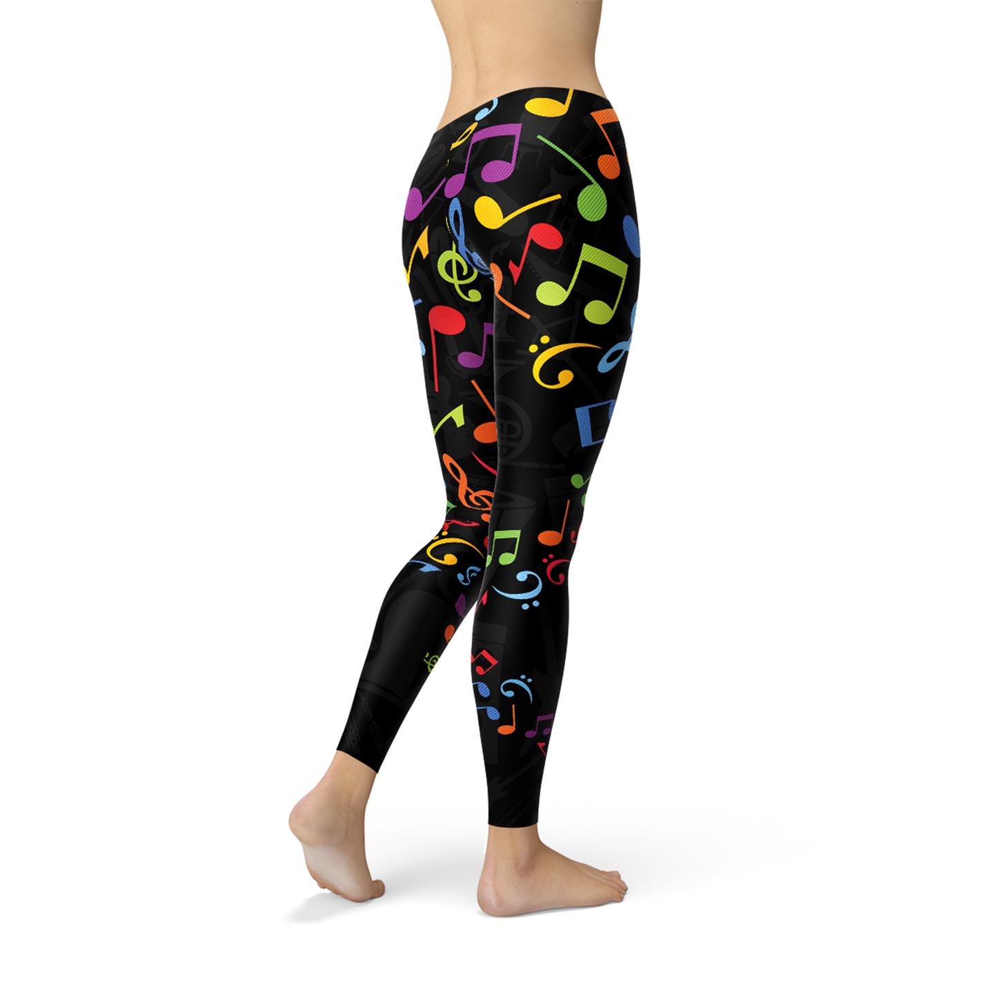 Women Colorful Music Notes Leggings