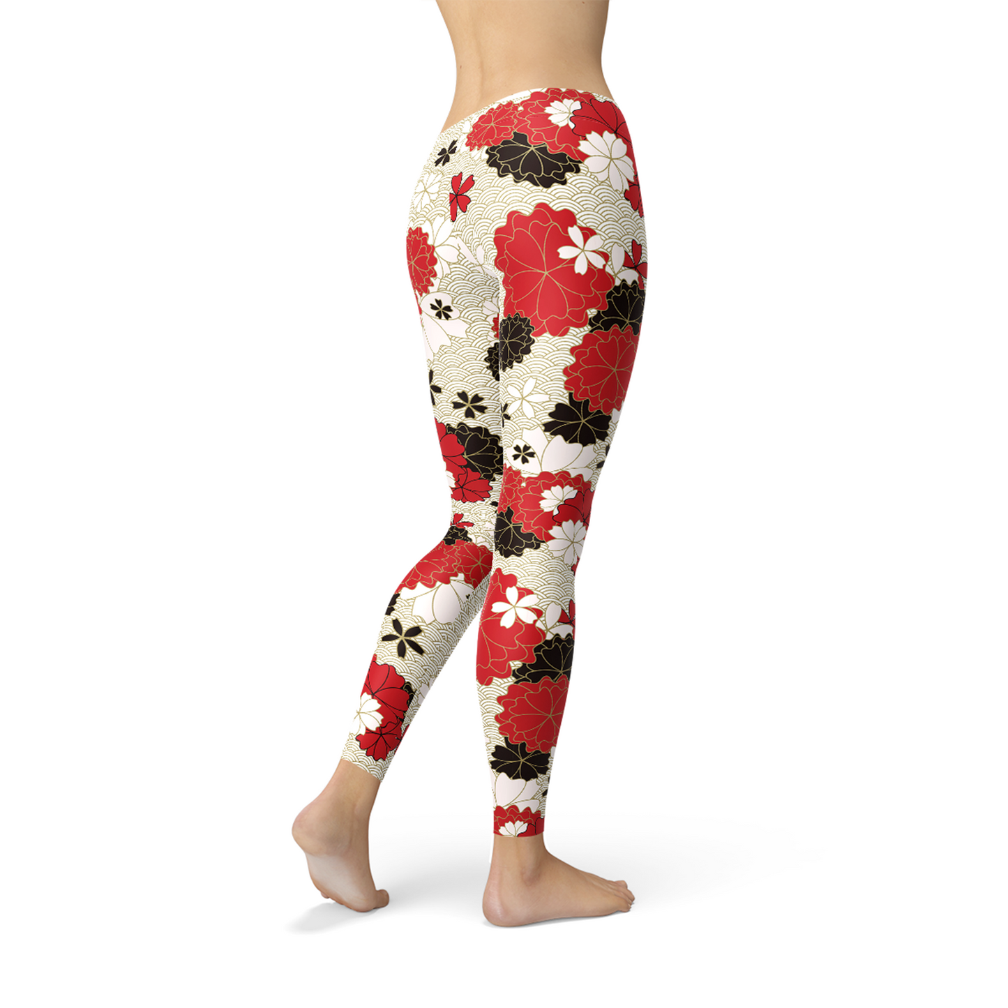 Women Japanese Cherry Blossom Leggings