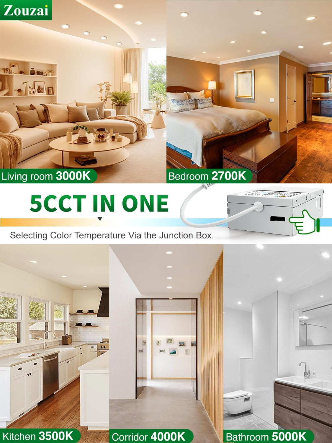 24 Pack 6 Inch Ultra-Thin LED Recessed Ceiling Light with Junction Box