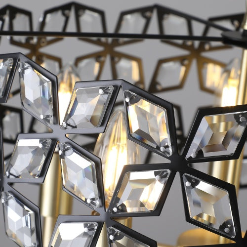 Modern Crystal Chandelier, Suitable For Living Room Round Crystal Lamp Luxury Home Decoration Lamps