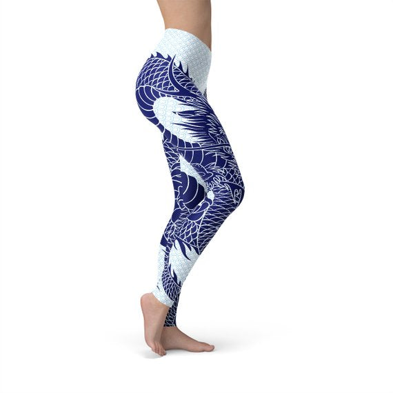 Women Japanese Dragon Leggings