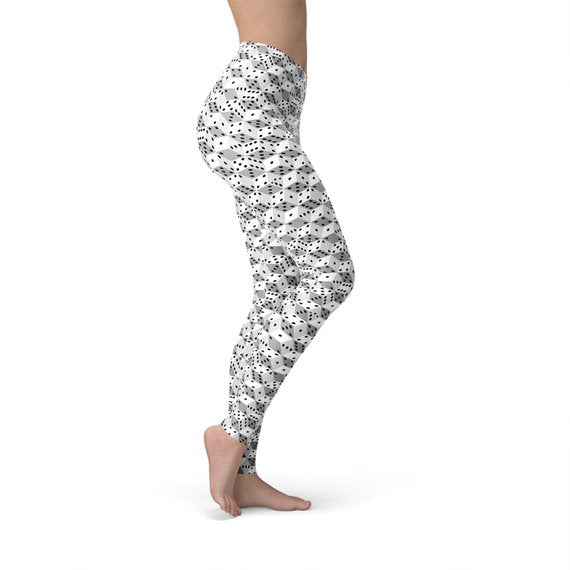 Women Black and White Dice Leggings