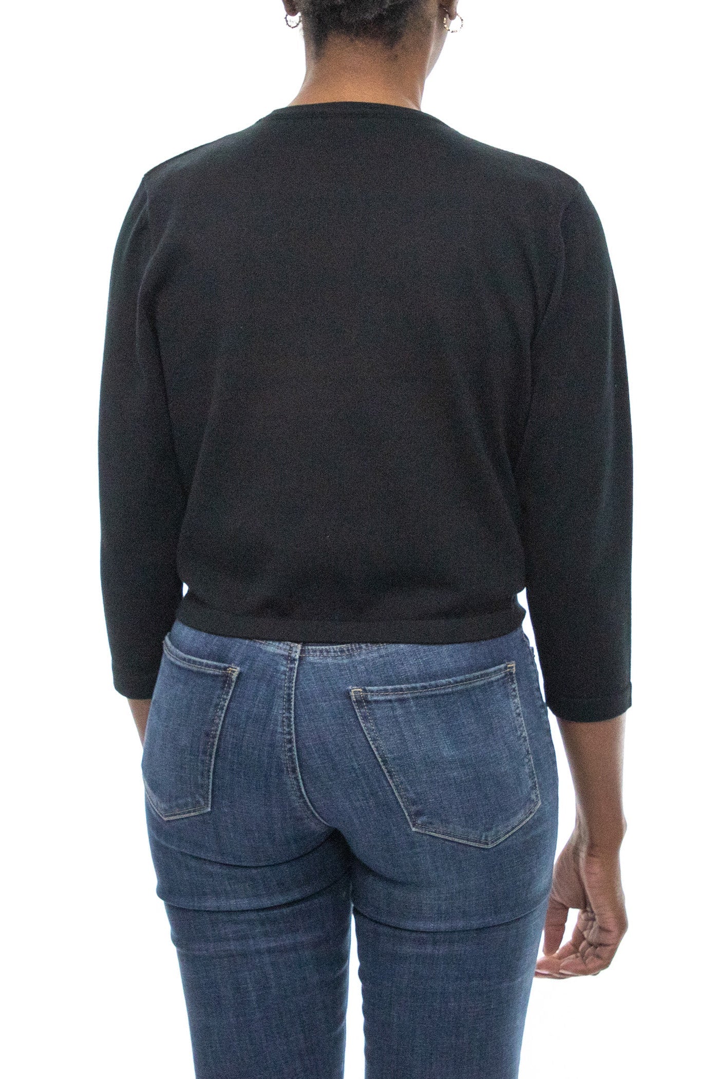 Nina Leonard Open Tie Front 3/4 Sleeve Bolero-1