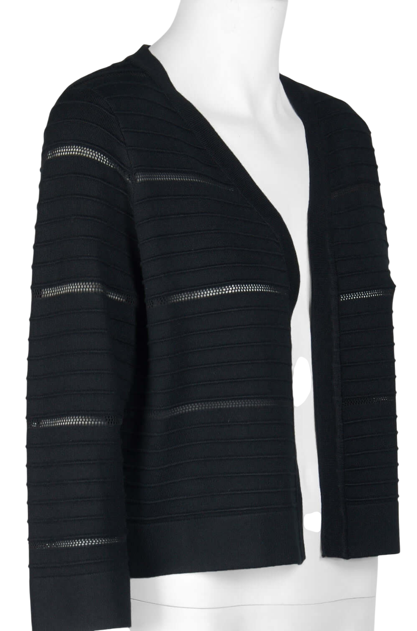 Nina Leonard Banded Long Sleeve Ribbed Knit Jacket-4