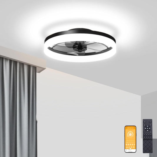 Low Profile Ceiling Fans with Lights and Remote, Fandelier Ceiling Fan