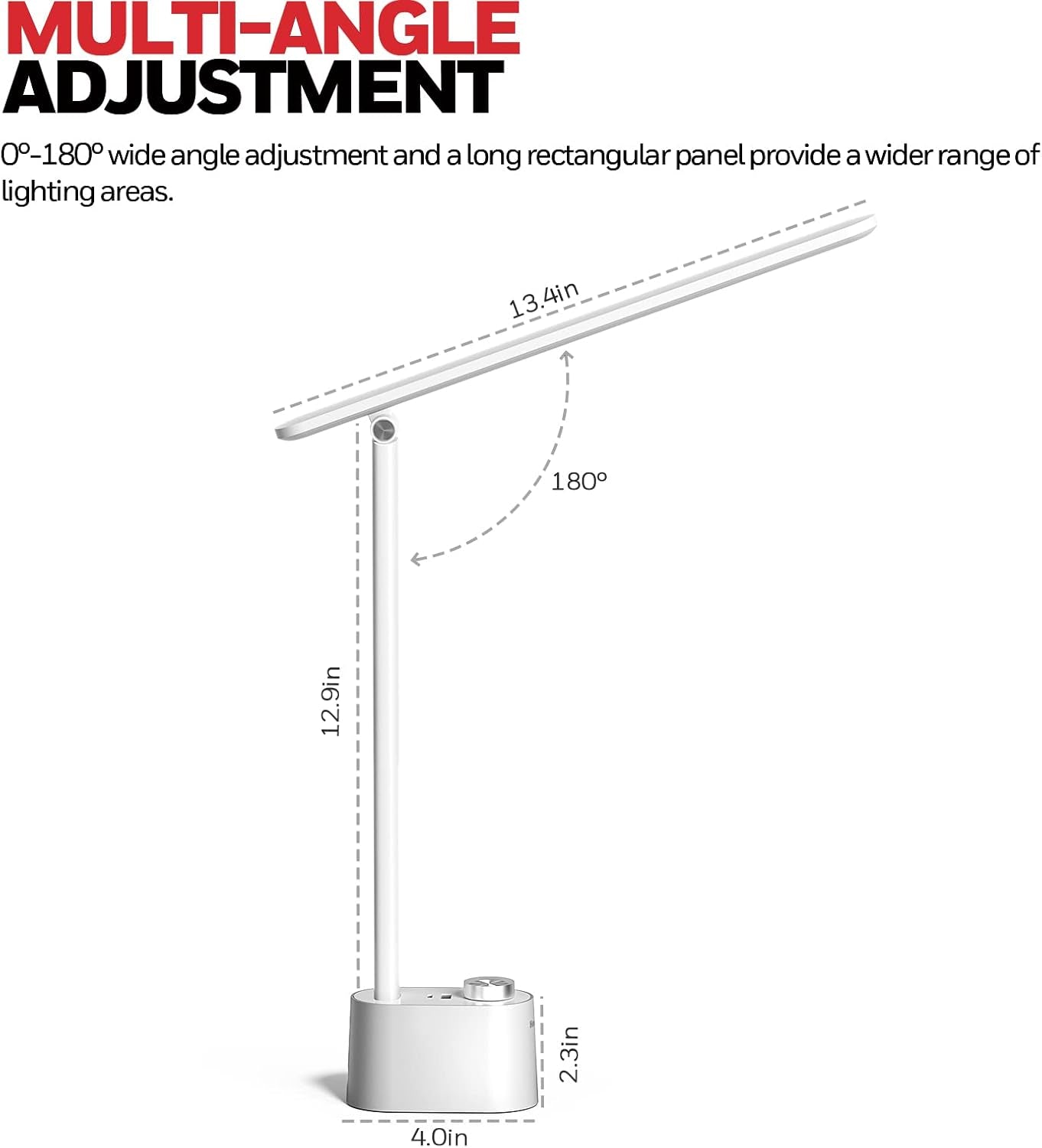 LED Desk Lamp with USB Charging Ports - Sunturalux™ HWT-H01 Stepless