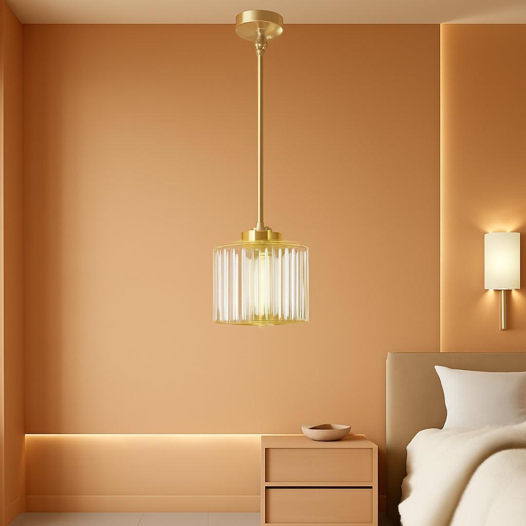 Gold Crystal Clear Pendant Lights For Kitchen Islands-0