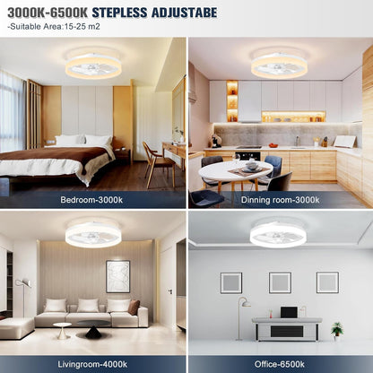 Low Profile Ceiling Fans with Lights and Remote, 19.7In Fandelier