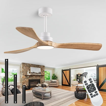 52" Wood Ceiling Fan with Light with Remote Control Ceiling Fan with 3