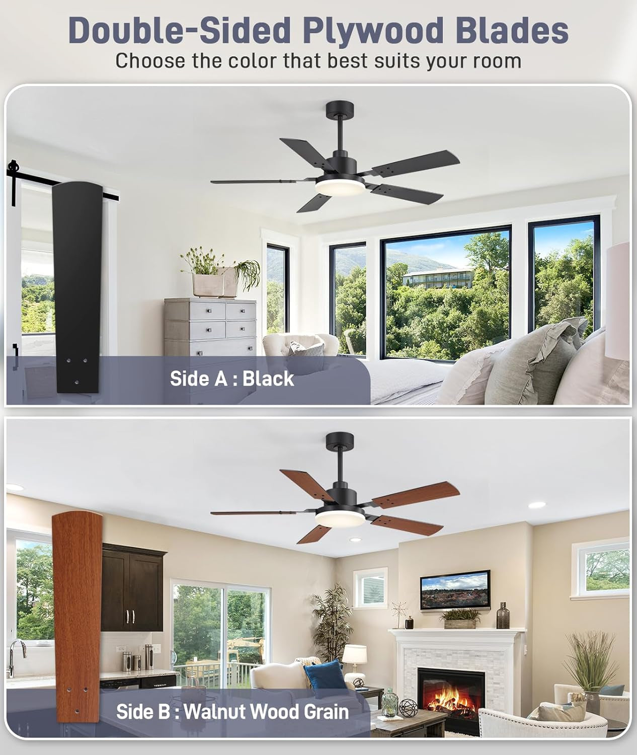 Fifty TwoInch Ceiling Fan With Energy Efficient LED Lighting-4