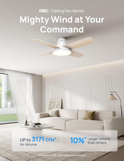 Ceiling Fans with Lights, 12 Speeds & 3 Fan Modes, Quiet DC Motor, Low