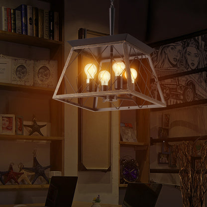 Farmhouse Chandelier  4-Light Vintage Antique Chandeliers Light Fixture For Kitchen Dining Room Living Room(No Bulbs)