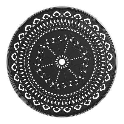 40-inch Cast Aluminum Patio Dining Table With Black Frame and Umbrella Hole
