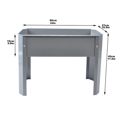 Elevated garden bed, metal elevated outdoor flowerpot box, suitable for backyard and terrace, large flowerpot Grey + Steel
