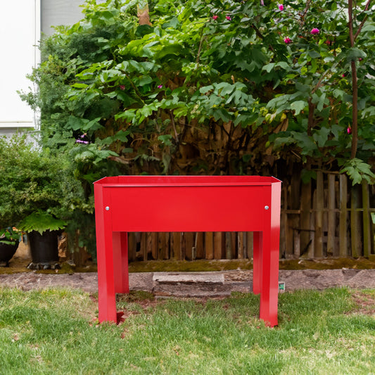 Elevated garden bed.metal elevated outdoor flowerpot box.suitable for backyard and terrace.large flowerpot. Red x 2