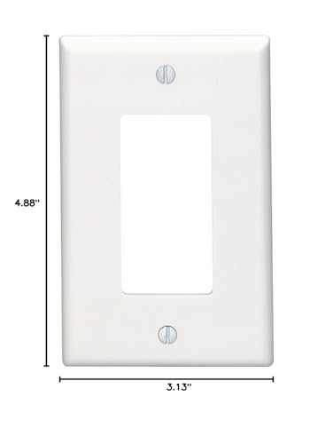 Leviton + 80601-W 1-Gang Decora/GFCI Device Wallplate + Midway Size + Thermoset + Device Mount + White