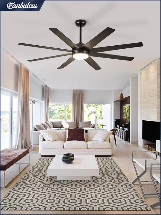 Ceiling Fans with Lights, 72 Inch Large Ceiling Fan with Light and