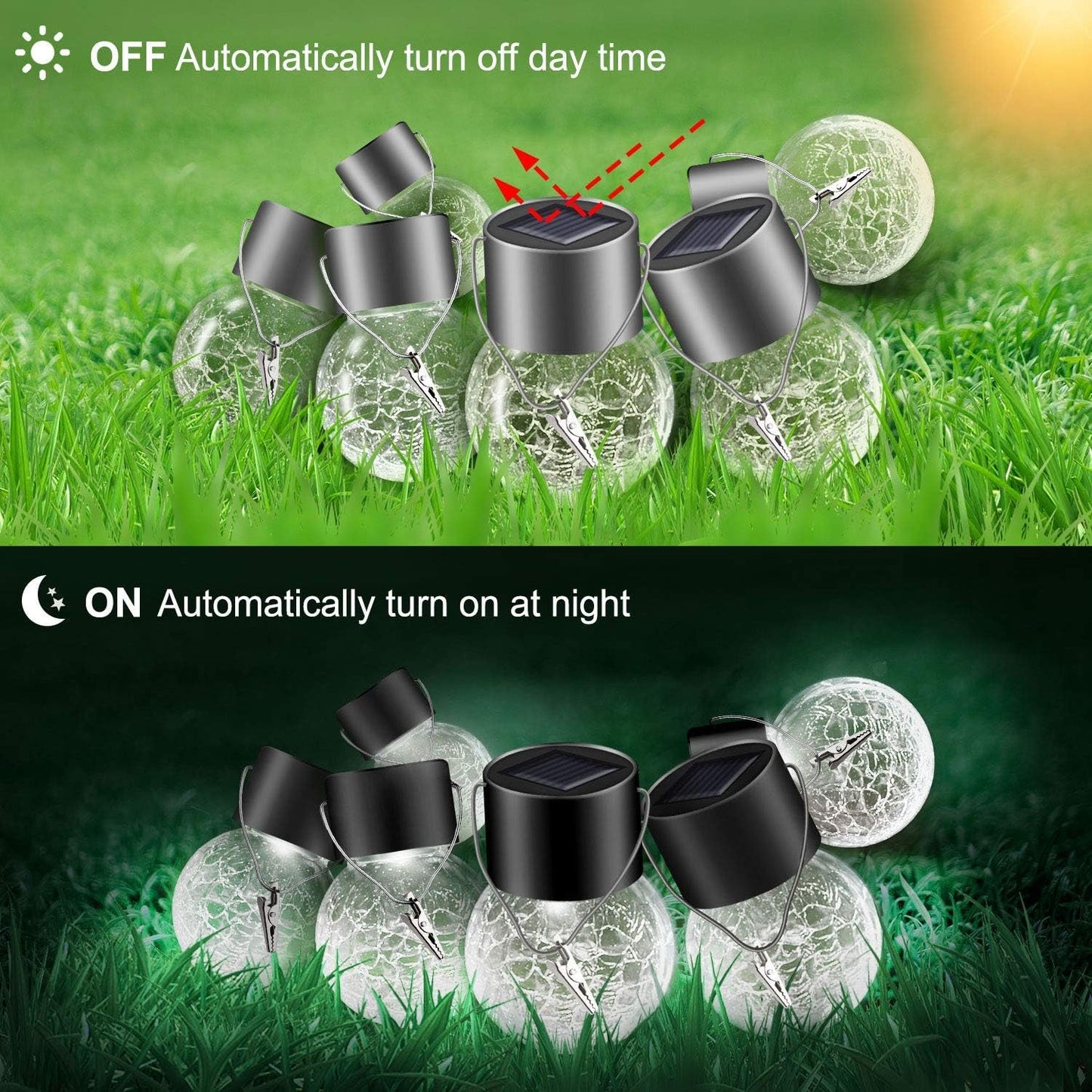 Solar Lights Outdoor Hanging Decorative Globe 24 Pack, Waterproof