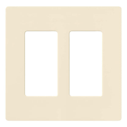 Lutron Claro 2 Gang Decorator/Rocker Wallplate, Gloss, Gray (1-Pack) | CW-2-GR