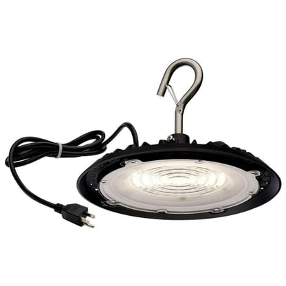 Satco 65/965 Hi-Pro 8-Inch Round LED Shop Light, UFO Utility Light, 80 Watts, Black