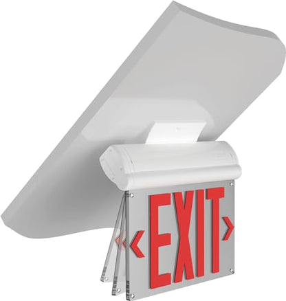 Lithonia Lighting BE W R SM M6 BE Basics Edge-Lit Exit Sign, White with Red Letters, Surface Mount