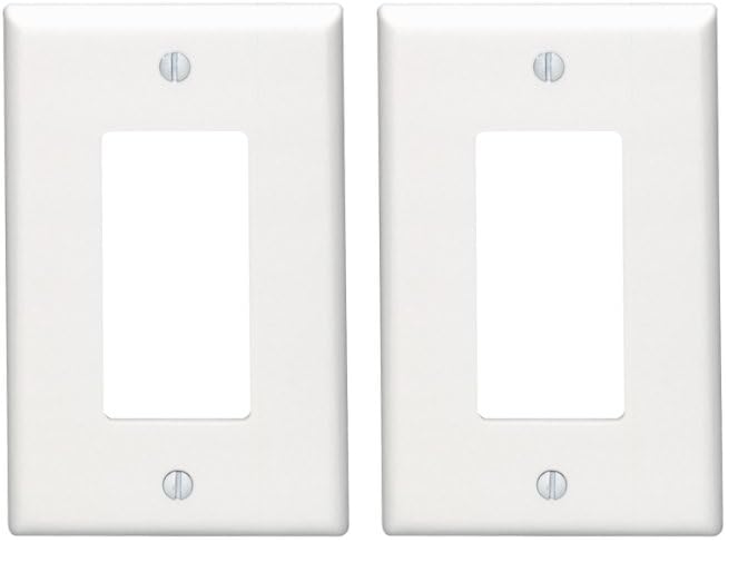 Leviton + 80601-W 1-Gang Decora/GFCI Device Wallplate + Midway Size + Thermoset + Device Mount + White