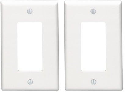 Leviton + 80601-W 1-Gang Decora/GFCI Device Wallplate + Midway Size + Thermoset + Device Mount + White