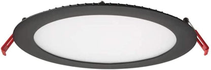 Lithonia Lighting WF4 LED 27K30K35K 90CRI MB M6 Recessed Wafer Downlight with Ultra Thin Round Trim, Color Temperature Selectable, 2700K | 3000K | 3500K, 4-Inch, Matte Black