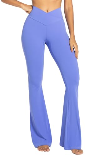 Sunzel Flare Leggings, Crossover Yoga Pants with Tummy Control, High-Waisted and Wide Leg