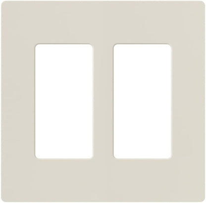 Lutron Claro 2 Gang Decorator/Rocker Wallplate, Gloss, Gray (1-Pack) | CW-2-GR