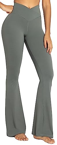 Sunzel Flare Leggings, Crossover Yoga Pants with Tummy Control, High-Waisted and Wide Leg