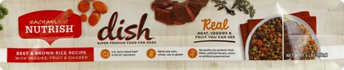 Rachael Ray Nutrish Dish Premium Dry Dog Food, Chicken & Brown Rice Recipe with Veggies & Fruit, 23 Pounds