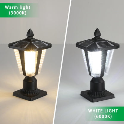 Solar Pillar Headlights With Dimmable LEDs 1-pack