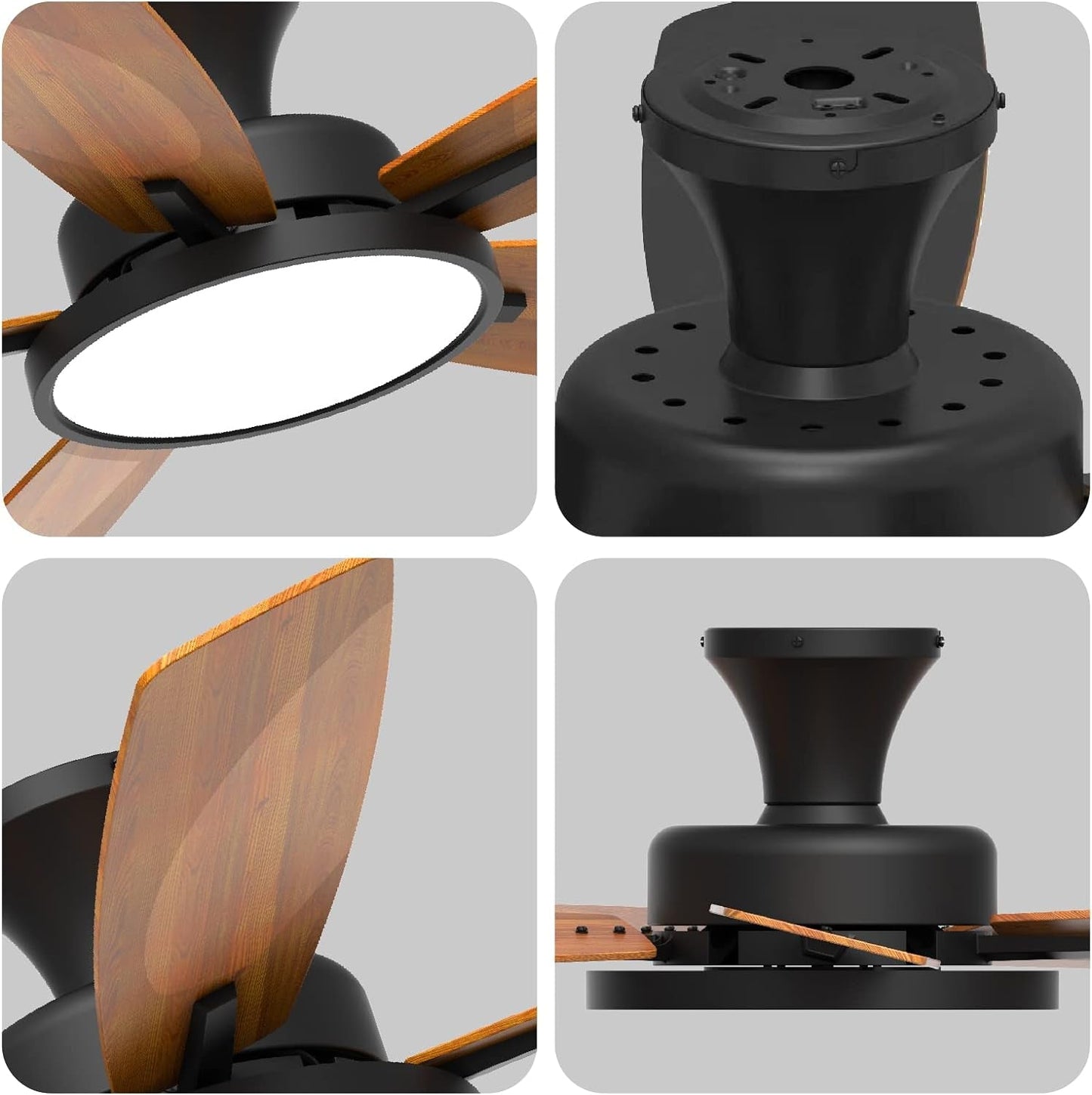 52 Inch Ceiling Fans with Lights,Remote Control Multifunctional Quiet
